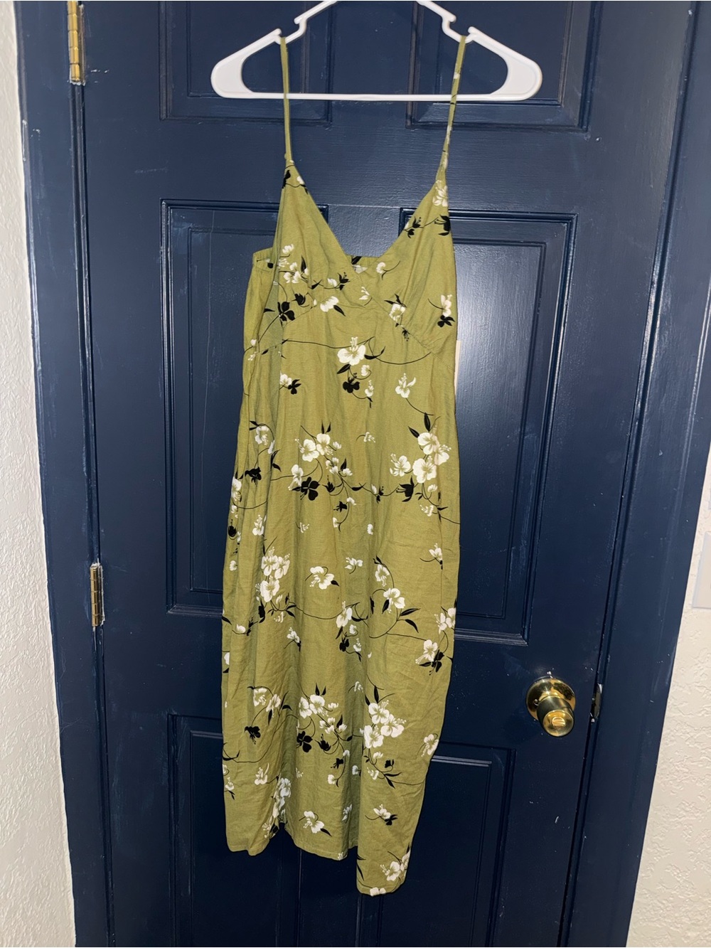 Brixton Olive Green Floral Midi Dress